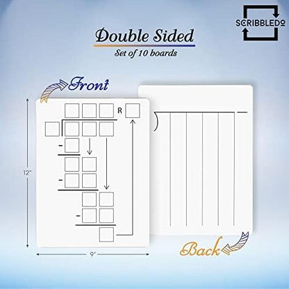 2 Pack Dry Erase Division White Board 9 x 12 Inch Small Lapboard l Durable Portable Double Sided Math Practice Whiteboard for Kids Students, Classroom and Home