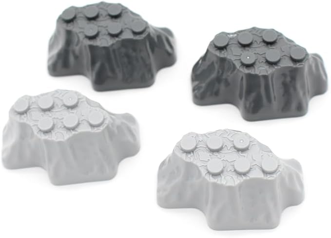 Classic Building Rock Bulk, Rockery Panel 4x6 50 Piece, Compatible with Lego Parts and Pieces: (Color:Dark Gray)