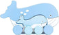 Big & Little Whale Push Toy by Jack Rabbit Creations- 2 in 1 Wooden Roller Animals- STEM Toys for Toddlers Develops Coordination- Ages 18 Months+