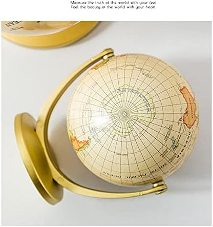 Globe English Mini World Map with Sturdy Hard Base, Earth Geographical Location Map Picture Teaching Tool Child Gift