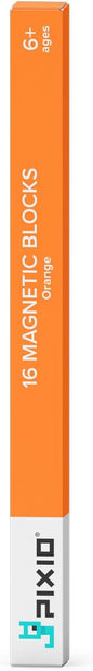 PIXIO-16 Orange Color Series Magnetic Blocks Building Set 16pcs with Free App, Stress Relief Building Blocks, Magnets for Kids, Pixel Art Desk Toy, Fidget Toys