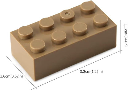 Feleph 100pcs 2x4 Bricks Dark Tan Classic Pieces Parts Building Creative Play Set Blocks Toy Accessories Compatible with 3001 Major Brands