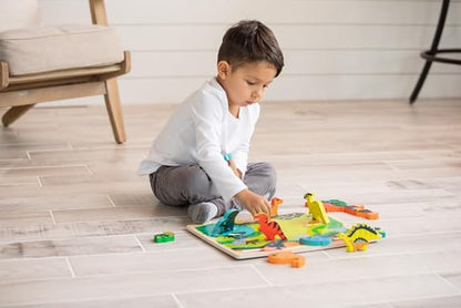 Crocodile Creek Let’s Begin Puzzle - Ten 2-Piece Beginner Puzzles for Ages 2 and Up - Heavy-Duty Storage Canister with Handle - Colorful Dinosaurs Design - Each Puzzle is 6" L x 4" H Finished