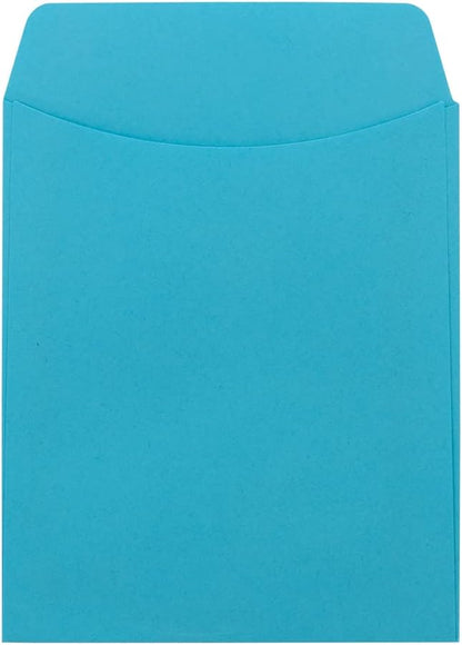 Hygloss 30 Library Card Pockets 3.5x5 Inch - Non-Adhesive Pocket Envelopes - Light Blue - Classroom Envelope Pockets - Ideal for Organizing - Colorful Small Library Book Pocket