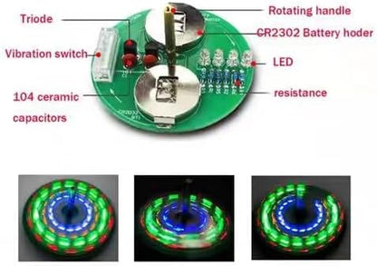 ISolderStore Soldering Project Soldering Practice Kit LED Rotating Desk Gyroscope DIY Kit Electronics Kit for Beginner