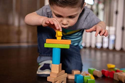 Fat Brain Toys Timber Blocks - 100 Piece Wooden Block Set - Classic Preschool Toy