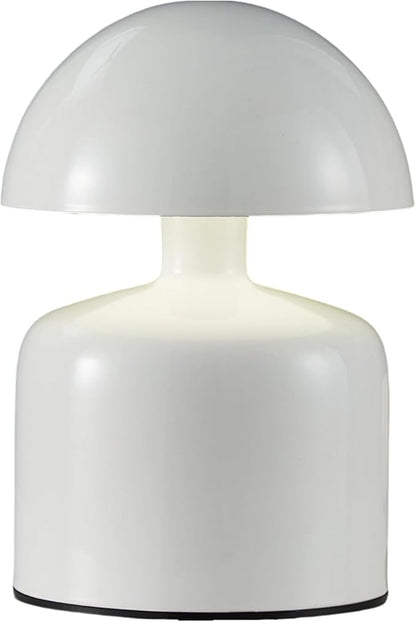 Modern Cordless Mushroom Small Table Lamp Touch LED Lamps, 3-Way Dimmable Bedside Nightstand Lamp Mini Rechargeable Night Light for Bedroom, Living Room (White)