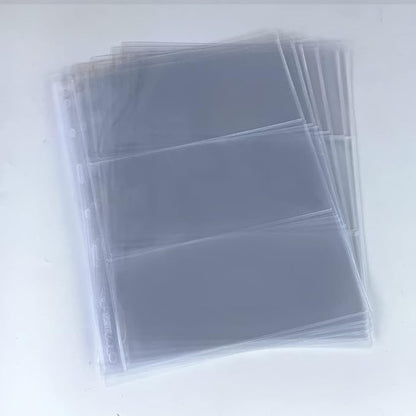 3 Pockets Paper Money Collection Supplies Pages, 10 Sheets Money Stamp Page Holders Currency Collecting Book Album Sleeves for Standard 9-Hole Coin Collector Binder