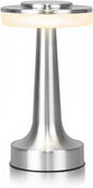 Cordless Metal Desk Lamp, Touch Sensor Control LED Table Lamp,3 Color Stepless Dimmable Battery Powered Lamp for Living Room, Dorm, Home Office (Silver)