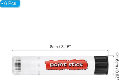 PATIKIL Tempera Paint Sticks, 6 Pcs Solid Tempera Paints Sticks Washable Bulk Markers Pen Quick Drying for Artists Beginners Art Supplies, Black