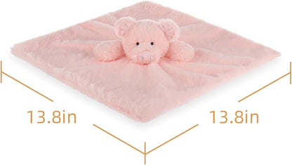 Apricot Lamb Smart Pig Security Blanket for Babies, Soft Loveys for Baby Boy and Girl, 14 Inches for Infant and Toddlers