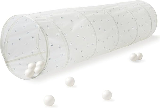 3 Sprouts Kids Play Tunnel - Pop Up Collapsible Tunnels with Recycled Fabric - Fun Crawling Tunnel for Toddler, Baby, Children to Crawl Through, Gross Motor Toy for Indoor Play - Blueberry Ivory