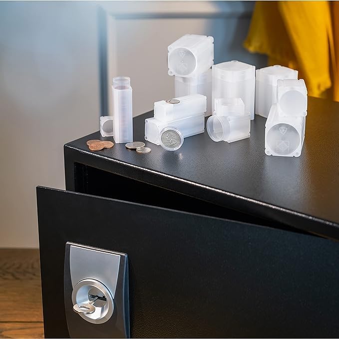 LIGHTHOUSE - Square Coin Tubes - Convenient Push Top, Virtually Unbreakable, Acid Free and Archival Quality - Coin Tubes for US Half Dollars, 10 Pack