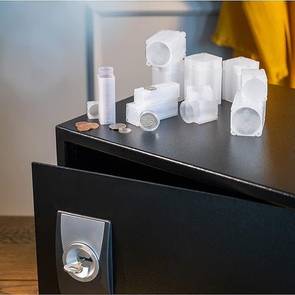LIGHTHOUSE - Square Coin Tubes - Convenient Push Top, Virtually Unbreakable, Acid Free and Archival Quality - Coin Tubes for US Half Dollars, 10 Pack