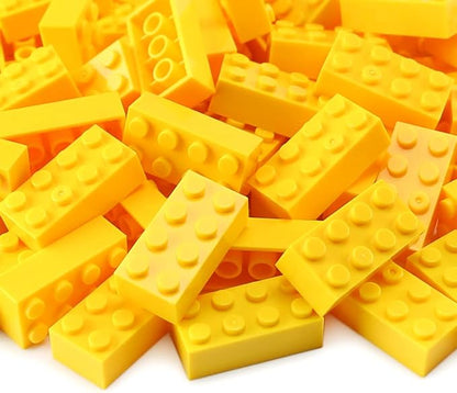 320 Pieces 2x4 Yellow Bricks Building Blocks Creative Play Set Classic Basic Parts Toy Accessories Combine with 3001 Major Brick Brands (Yellow)
