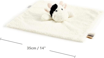 CREVENT Cozy Plush Baby Security Blanket, Loveys for Baby Girls and Boys, Birthday (Elephant +Cow)
