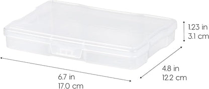 IRIS USA 4" x 6" Photo Storage Box Craft Keeper Cases, 10-Pack, Organization Task Holders for Pictures, Tasks, Scrapbooking, Stationery Storage, Stickers & Art Supplies, Clear