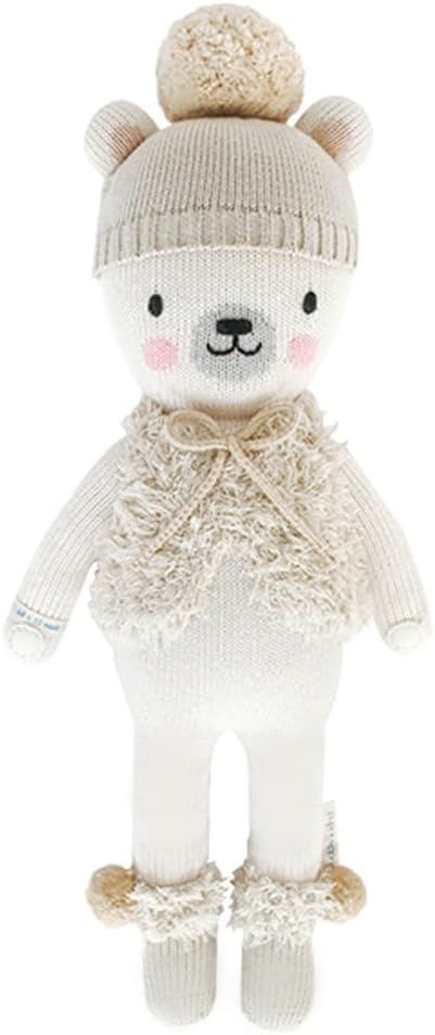 cuddle + kind Stella The Polar Bear Regular 20" Hand-Knit Doll – 1 Doll = 10 Meals, Fair Trade, Heirloom Quality, Handcrafted in Peru, 100% Cotton Yarn