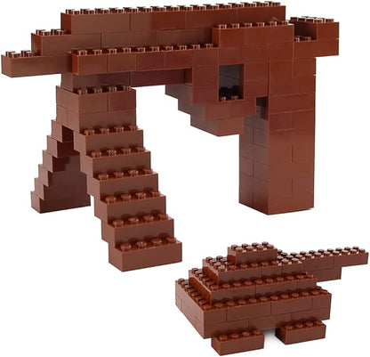 Feleph 100pcs 2x4 Bricks Reddish Brown Pieces Reddish Brown Parts Building kit Creative Play Set Classic Blocks Toy Compatible with 3001 Major Brands