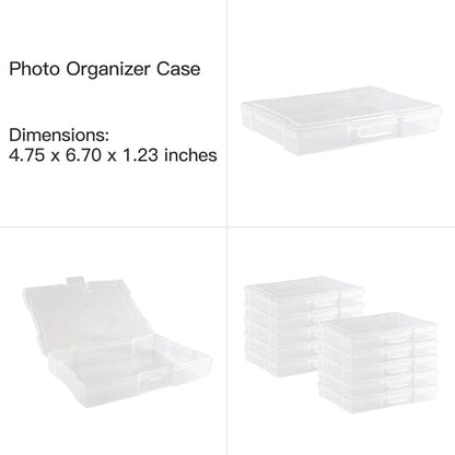 novelinks Photo Case 4" x 6" Photo Storage Box - 10 Inner Picture Storage Container (Sky Blue, 2 Pack)