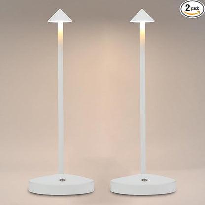 Portable LED Cordless Table Lamps 2 Pack, 5500mAh Rechargeable Battery Operated Restaurant Table Lamp, 3 Colors Mode Stepless Dimming Night Light for in/Outdoor