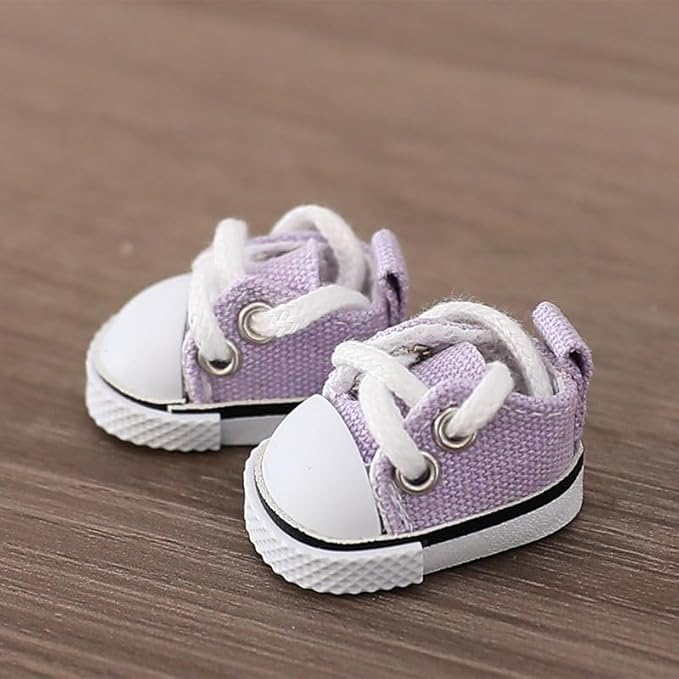5 Pcs/Set 15-17cm Doll Clothes for Labb Rabbit Bunny, Lovely Girly Doll Clothing Straw Hat+Overalls+T-Shirt+Handbag+Canvas Shoes, Fashionable Outfit for Dress up, Doll Costume Fashion Dresses -Purple