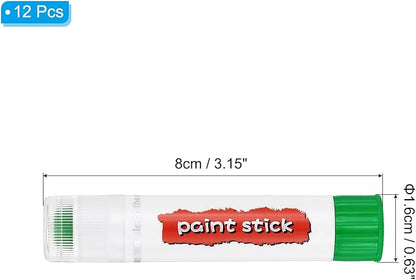 PATIKIL Tempera Paint Sticks, 12 Pcs Solid Tempera Paints Sticks Washable Bulk Markers Pen Quick Drying for Artists Beginners Art Supplies, Green