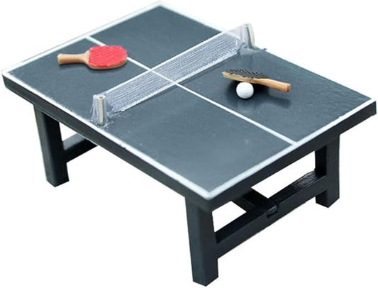 NUOBESTY Miniature Pong Table Tennis Paddle Set Doll Mini Sports Dollhouse Furniture Decoration Accessories