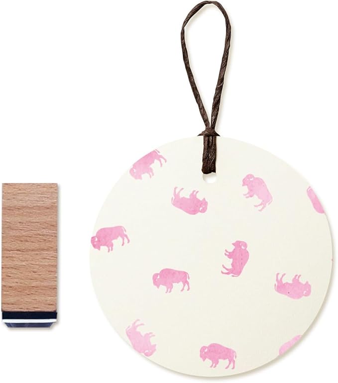 American Bison Buffalo Rubber Stamp, 3/5 Inch Small Mini Stamp for Scrapbooking Card Making Planner