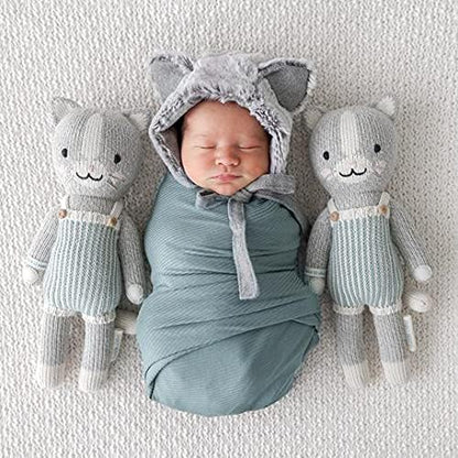 cuddle + kind Dylan The Kitten Little 13" Hand-Knit Doll – 1 Doll = 10 Meals, Fair Trade, Heirloom Quality, Handcrafted in Peru, 100% Cotton Yarn