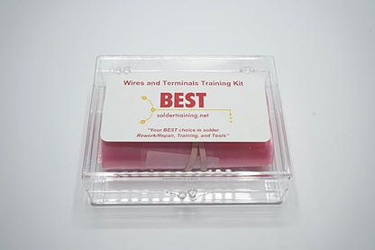 BEST Wires & Terminals Kit DIY Soldering Practice Kit with Gold Hook, Bifurcated, Turret & Pierced Terminals in Stainless Steel & Gold