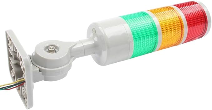 Industrial Warning Light, CNC Machine Warning Light with Rotating Base, 3-Stage Signal Column with Continuous/Flashing Light, Red Yellow Green Signal Light 110 V 220 V (Without Buzzer)