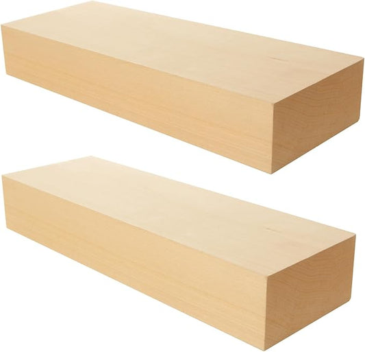2 Pack Unfinished Basswood Carving Blocks, 12x4x2Inch Large Bass Wood Blocks for Wood Carving for Home, Crafts, Class, Arts, Christmas DIY Supplies