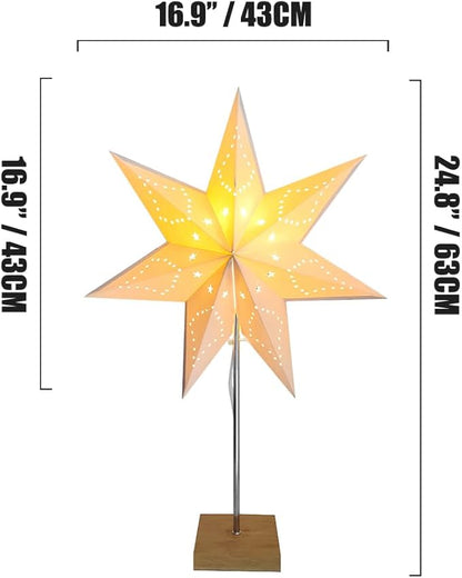 Bedside Table Lamp Paper and Chrome Standing Lamp Room Decoration Festival Lantern Light Nightstand Desk Lamp Bedroom Dresser Living Kids Room College Dorm Coffee (White, 24.8"x16.9"x7.09")