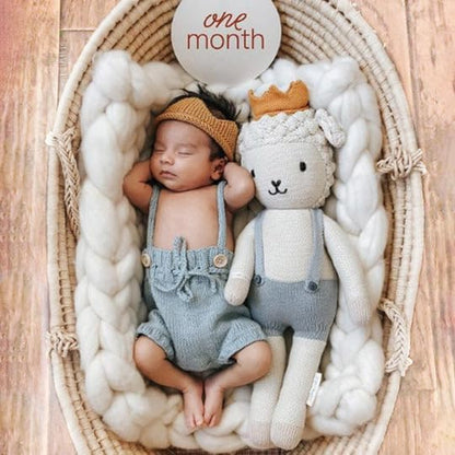 cuddle + kind Sebastian The Lamb Little 13" Hand-Knit Doll – 1 Doll = 10 Meals, Fair Trade, Heirloom Quality, Handcrafted in Peru, 100% Cotton Yarn