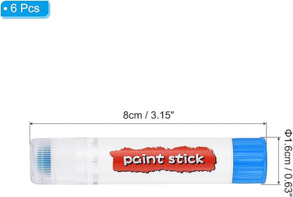 PATIKIL Tempera Paint Sticks, 6 Pcs Solid Tempera Paints Sticks Washable Bulk Markers Pen Quick Drying for Artists Beginners Art Supplies, Light Blue