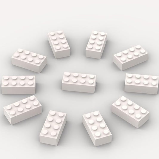 500 Piece Bulk 2x4 Building Bricks, Compatible with Lego, Flat White Bricks
