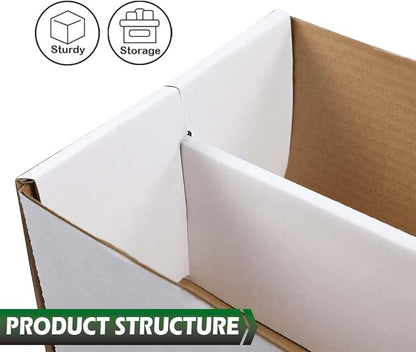 GRAND ORANGE White Transaction Card Storage Box (1,600 CT) Corrugated Board Two Dividers Model Holds Over 300 3x4 Toploads Trading Card