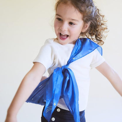 Sarah's Silks Enchanted Playsilk, 100% Silk Scarves for Kids and Toddlers, Sensory Toys | Bright Square Scarves, Montessori Waldorf Toys for Imaginative Pretend Play - Starry Night