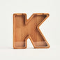 Personalized Wooden Piggy Bank – Custom Letter K Coin Bank in Beech Wood with Clear Acrylic Front, Engraved Name Option, Money Saving Box for Kids and Adults