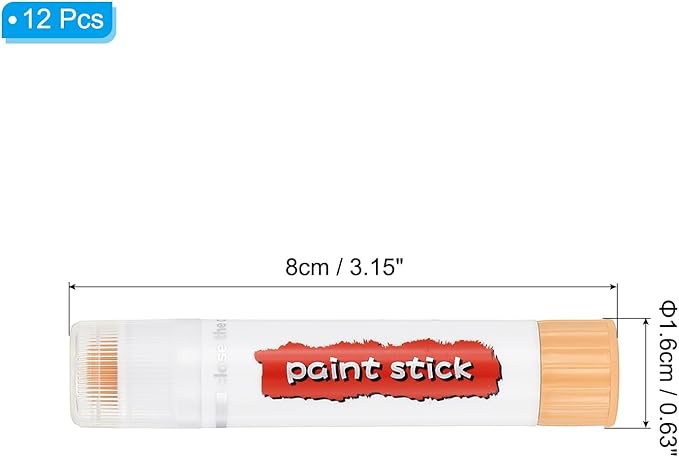 PATIKIL Tempera Paint Sticks, 12 Pcs Solid Tempera Paints Sticks Washable Bulk Markers Pen Quick Drying for Artists Beginners Art Supplies, Beige