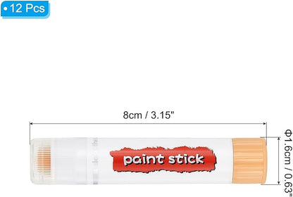 PATIKIL Tempera Paint Sticks, 12 Pcs Solid Tempera Paints Sticks Washable Bulk Markers Pen Quick Drying for Artists Beginners Art Supplies, Beige