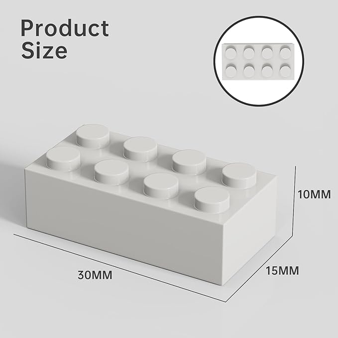 500 Piece Gray 2x4 Bricks Bulk, Classic Grey Building Block Flat, Compatible with Lego Parts and Pieces, MOC Building Bricks DIY Play Set for Kids Age 6+