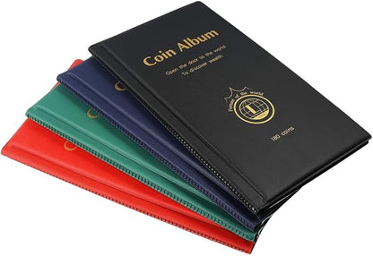 AITIME 180 Pockets Coin Collecting Holders Book Album for Collectors - Coin Collection Supplies, Collector Album Storage Suitable for Coin Diameter Less Than 1.66 Inches Storage (Green)