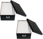 novelinks Photo Case 4" x 6" Photo Storage Box - 10 Inner Picture Storage Container (Black, 2 Pack)