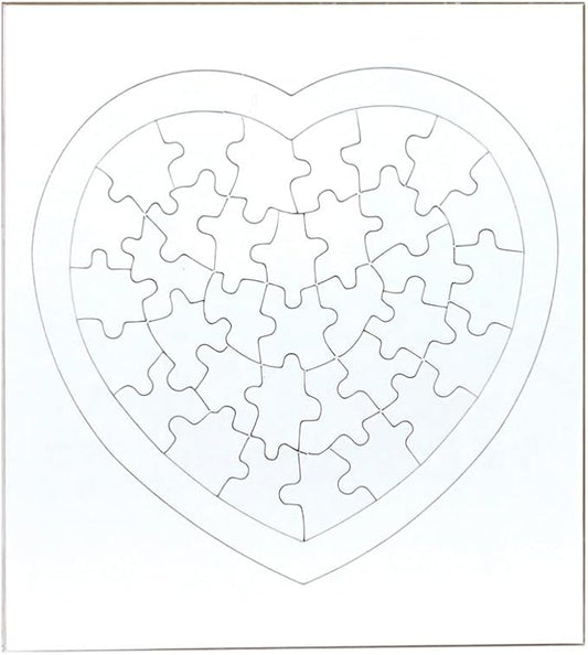 Hygloss 8 Blank Heart Puzzles with Envelopes – 8.5 x 9.5 Inches with Surrounding Frame – Ideal for Valentine’s Day Crafts – Write, Draw, and Decorate – 34 Pieces Each