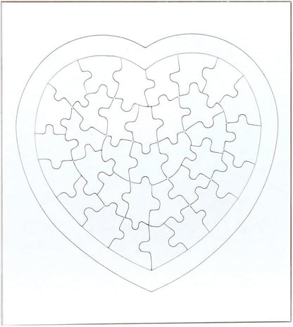 Hygloss 24 Blank Heart Puzzles – 8.5 x 9.5 Inches with Surrounding Frame – Ideal for Valentine’s Day Crafts – Write, Draw, and Decorate – 34 Pieces Each