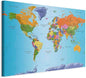 artgeist Canvas Wall Art Print World Map 35x24 in - 1pcs Picture with Acoustic Foam Sound Print Artwork Room Acoustics Soundproofing World Travel Map k-A-0104-b-d