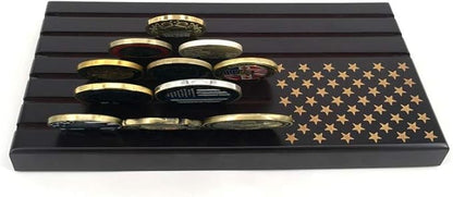 American Flag 6 Row Challenge Coin Holder Military Coin Display Stand