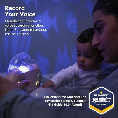 Cloudb Cloudbox My First Dreambox (English/Spanish) Storyteller Sound Machine | 36 Stories, 8 Melodies, 8 White Noises, 4 Light Projections | Star Projector Night Light, Rechargeable, Baby Essentials